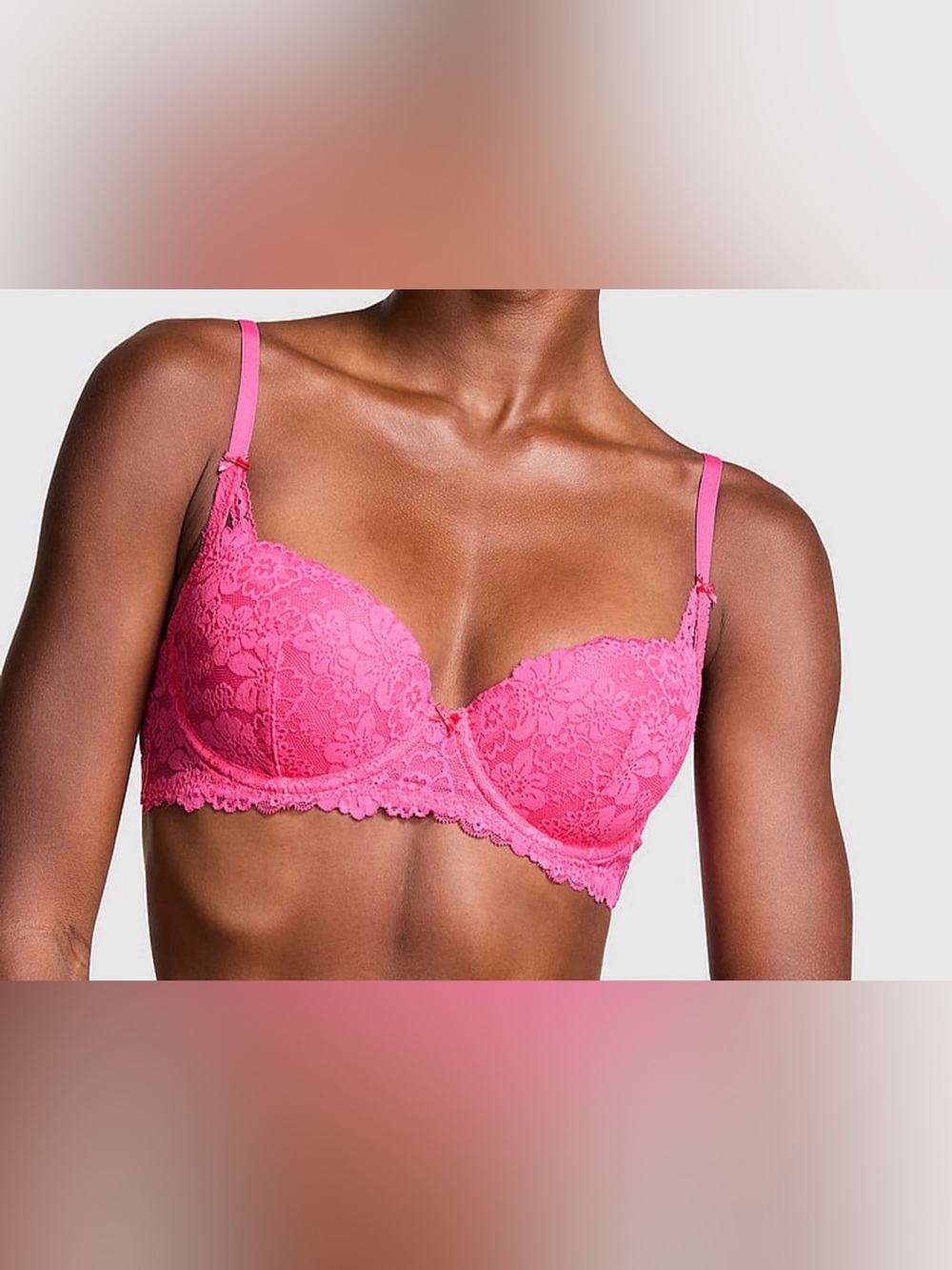 The Wink
Pink Rose Lace Lightly Lined Balcony Bra size 34D NWT